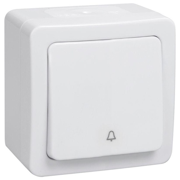 Кнопка 1-клавишная ИЭК Гермес Plus ВСк20-1-0-ГПБ IP54 белый