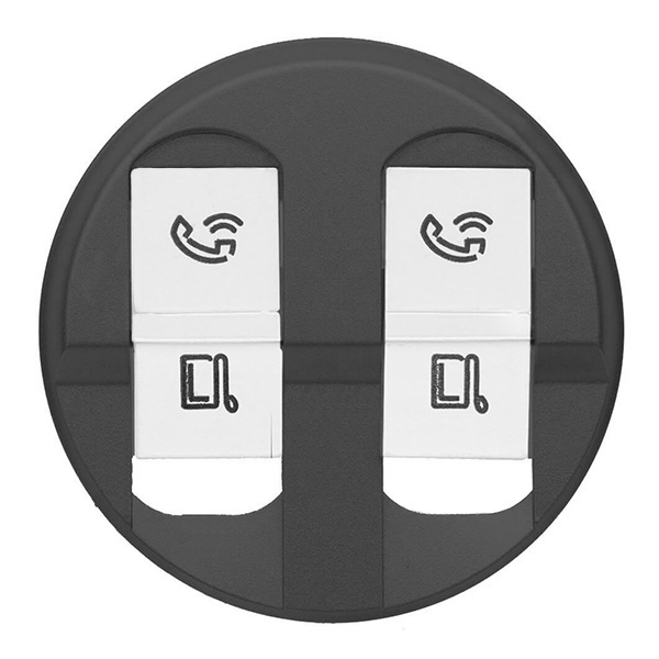 Накладка компьютерной розетки 2хRJ45 Celiane Legrand графит