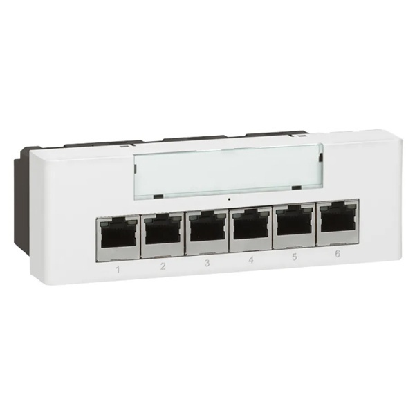 Коммутатор Mosaic Ethernet встраиваемый 10/100 BASE T 6+1RJ 45 PoE 6 модулей белый