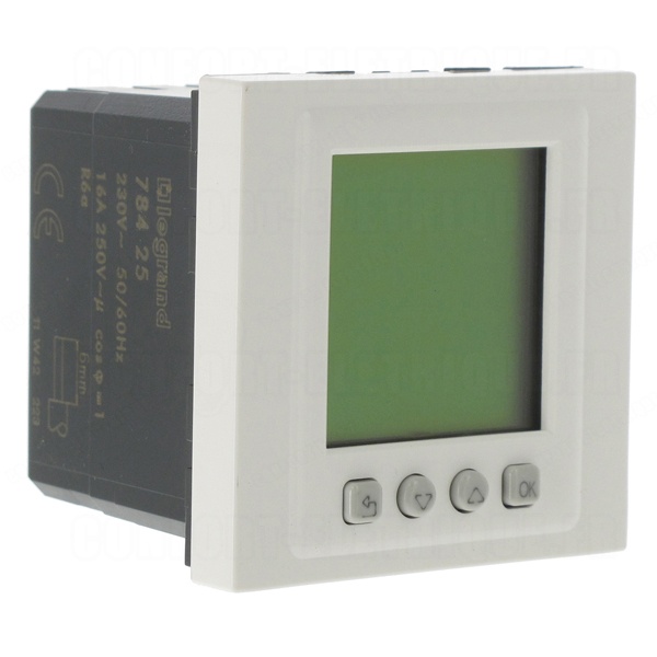 Выключатель с таймером программируемый недельный Legrand Mosaic 8 программ 16А 1НО/НЗ 2 модуля белый