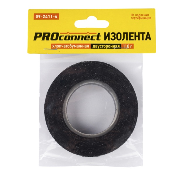 Изолента двусторонняя Proconnect х/б 110гр. черная
