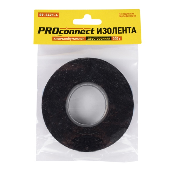 Изолента двусторонняя Proconnect х/б 200гр. черная
