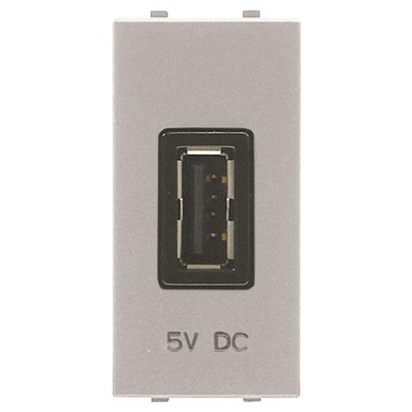 USB зарядное устройство ABB 1 модуль 750мА Zenit,серебристый (N2185 PL)