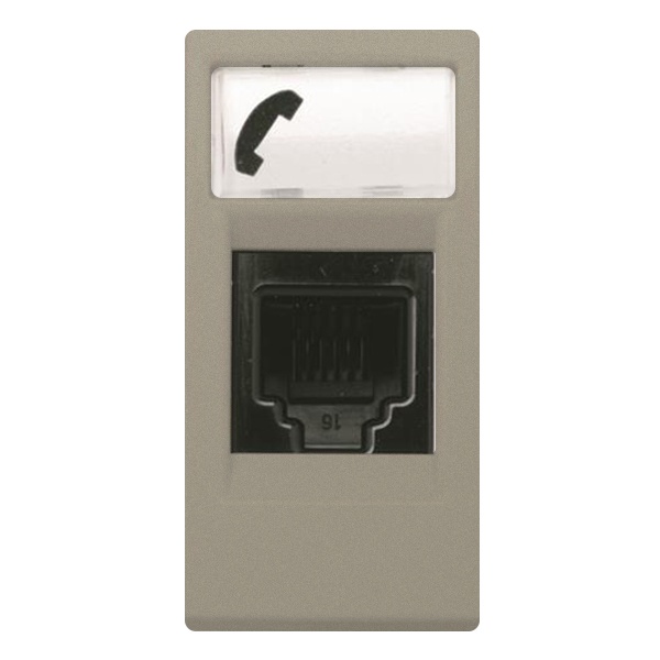 Розетка телефонная на 6 контактов 1 модуль тип RJ12 ABB Zenit, шампань (N2117.6 CV)