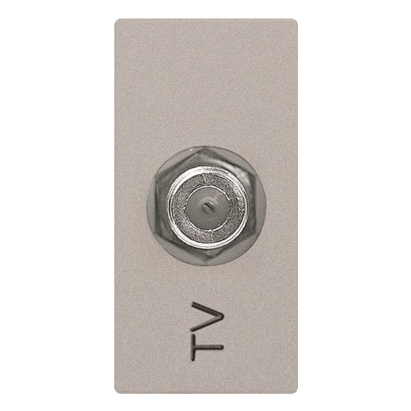 Розетка TV F-тип 1 модуль механизм ABB Zenit, алюминий (N2150 PL)