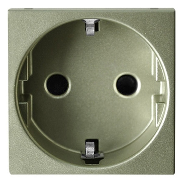 Розетка 220В с/з и безвинтовыми клеммами со шторками, 16А ABB Zenit, шампань (N2288.6 CV)