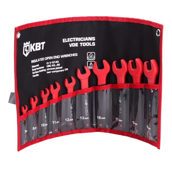 Набор КВТ изолированных однорожковых ключей до 1000В 10 предметов НИИ-10