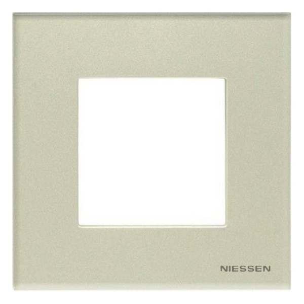 Рамка 1-постовая, 2-модульная, серия Zenit, стекло Жемчужное (N2271 CP)