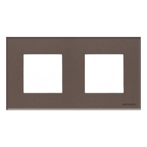 Рамка 2-постовая, серия Zenit, стекло Кофейное (N2272 CC)