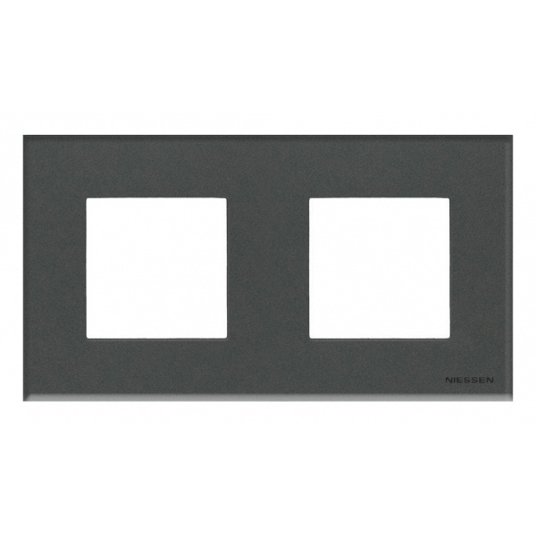 Рамка 2-постовая, серия Zenit, стекло Графит (N2272 CF)