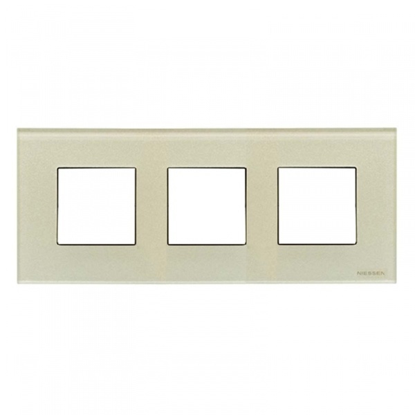 Рамка 3-постовая, серия Zenit, стекло Жемчужное (N2273 CP)
