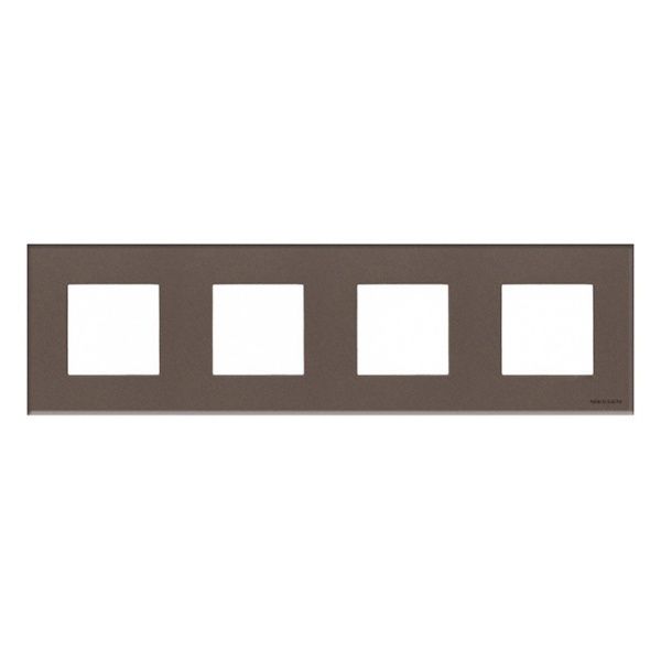 Рамка 4-постовая, серия Zenit, стекло Кофейное (N2274 CC)