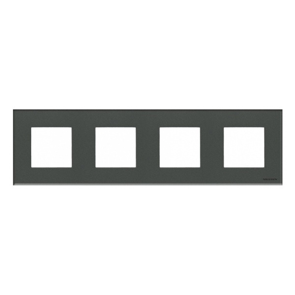 Рамка 4-постовая, серия Zenit, стекло Графит (N2274 CF)
