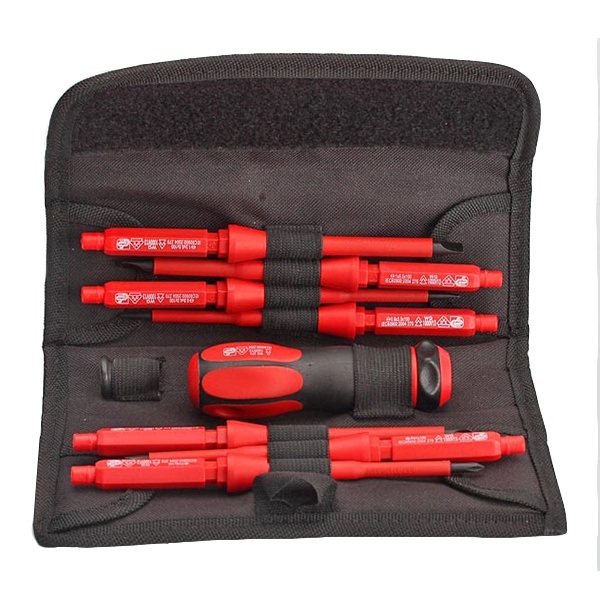 Набор диэлектрических отверток КВТ с ручкой-держателем НИО-1107 Профи VDE 1000В