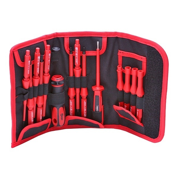 Набор диэлектрических отверток КВТ с ручкой-держателем и тестер напряжения НИО-1113 Профи, VDE 1000В