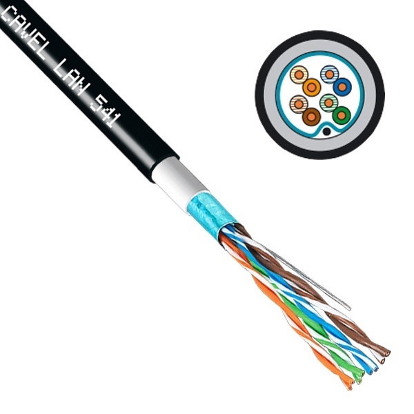 Кабель витая пара Cavel экранированный LAN 541 PE F/UTP 4х2хAWG24 cat 5e outdoor/уличный [300м] (провод для интернета)