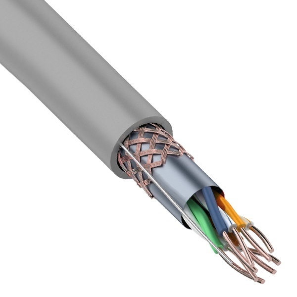 Кабель витая пара Rexant SFTP 4PR 24AWG cat 5e CU серый [305м] (провод для интернета)