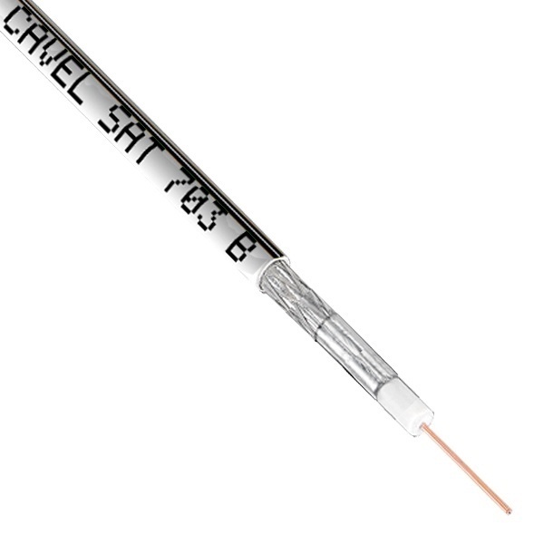 Кабель коаксиальный Cavel SAT 703 B NE телевизионный медный 75 Ом чёрная полоса [бухта 250м]