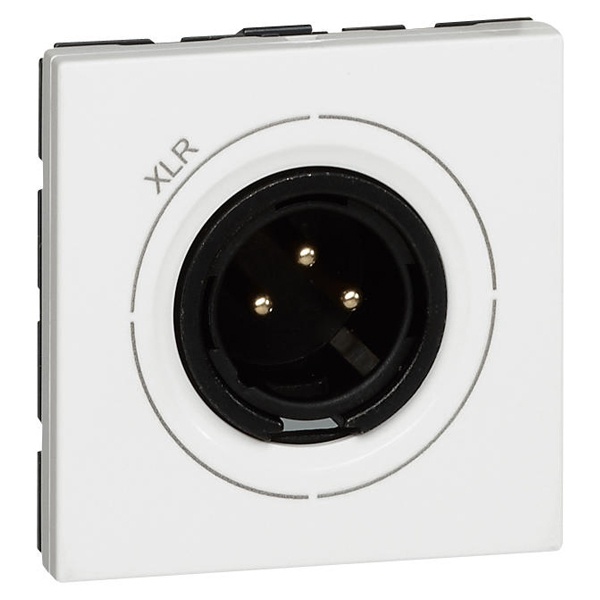 Аудиорозетка разъем XLR Legrand Mosaic 3 контакта штекер винтовые зажимы 2 модуля белый