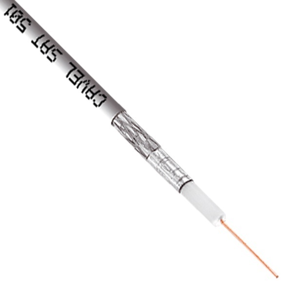 Кабель коаксиальный Cavel SAT 501 телевизионный медный 75 Ом белый [бухта 150м]