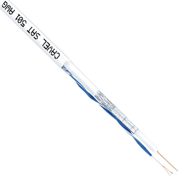 Кабель видеонаблюдения Cavel SAT 501 AWG медный 75 Ом 2x24AWG белый [бухта 200м]