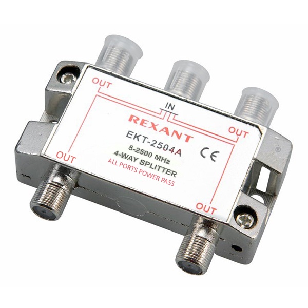 Делитель Rexant ТВ 4 выхода 5-2500 МГц под F-разъём