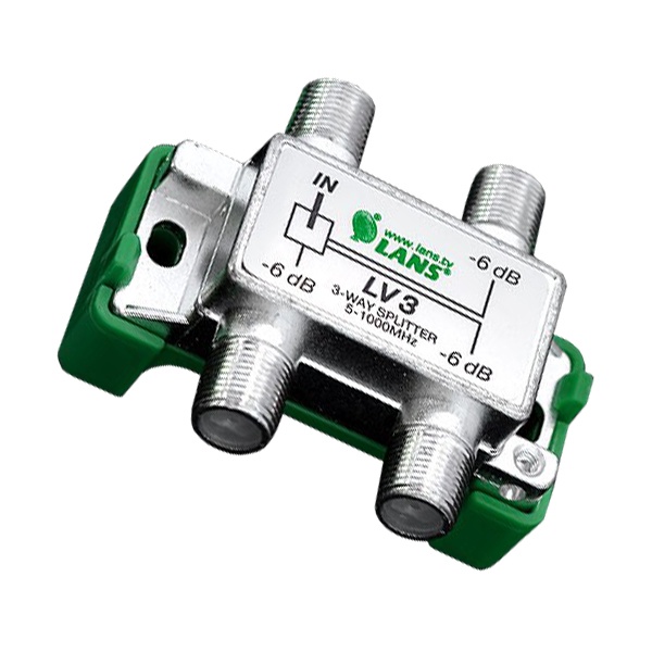 Делитель Lans ТВ 3 выхода 5-1000 МГц под F-разъём