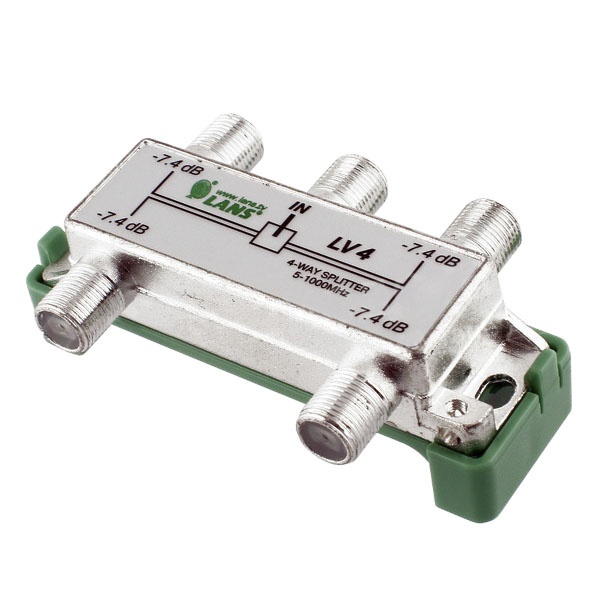 Делитель Lans ТВ 4 выхода 5-1000 МГц под F-разъём