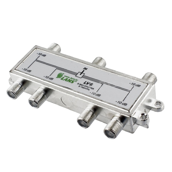 Делитель Lans ТВ 6 выходов 5-1000 МГц под F-разъём