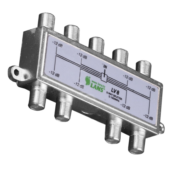 Делитель Lans ТВ 8 выходов 5-1000 МГц под F-разъём