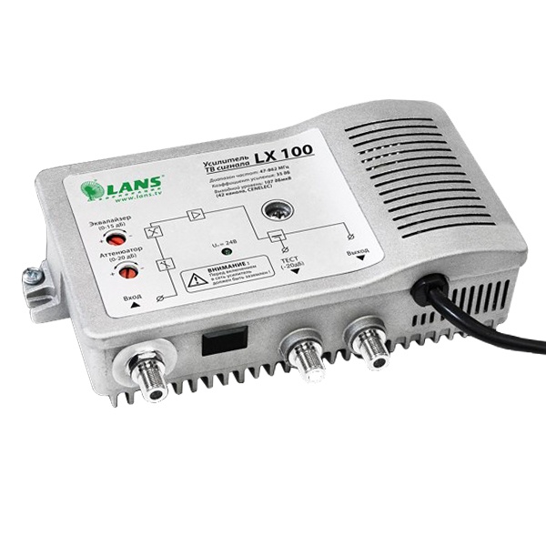 Усилитель домовой Lans 47…860 МГц G35 дБ выходной уровень 107 дБмкВ (42 канала, CENELEC)