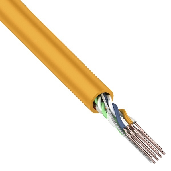 Кабель витая пара Rexant неэкранированный UTP 4PR 24AWG нг(А)-HF cat 5e CU оранжевый [305м] (провод для интернета)
