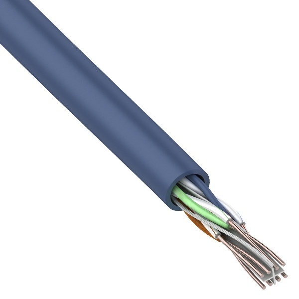 Кабель витая пара Rexant неэкранированный UTP 4PR 23AWG cat 6 CU синий [305м] (провод для интернета)
