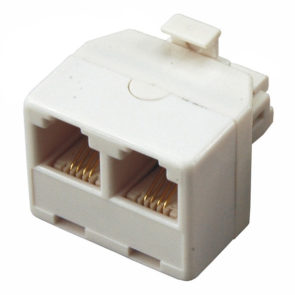 Телефонный двойник Rexant 6P-4C (штекер - 2 гнезда)