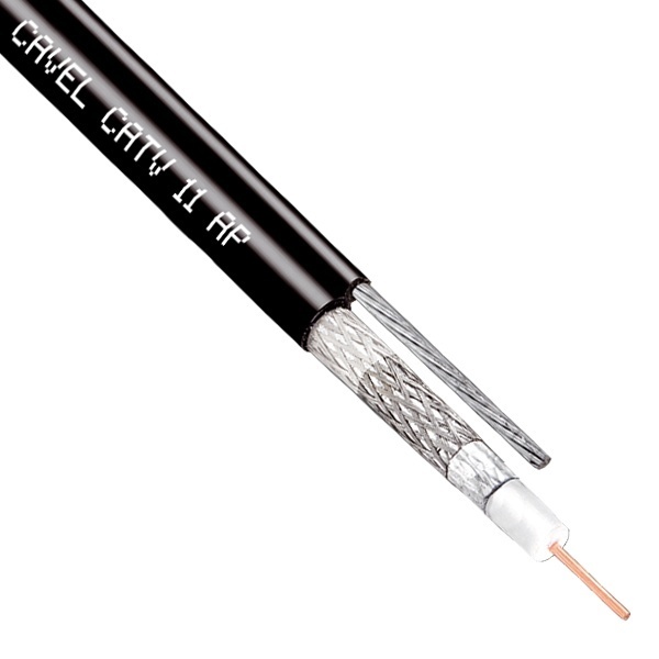 Кабель коаксиальный магистральный Cavel CATV 11 AP медный 75 Ом уличный с тросом [бухта 250м]