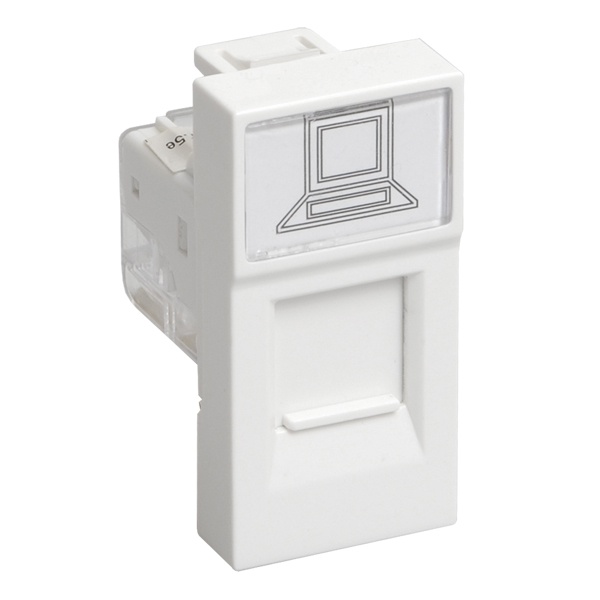 Розетка информационная ИЭК Праймер RJ-45 UTP категория 5e 1 модуль белый