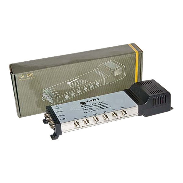 Мультисвитч Lans 5 х 6 5 входов (4 SAT + 1 TV), 6 выходов, активный, встроенный блок питания
