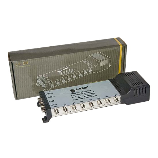 Мультисвитч Lans 5 х 8 5 входов (4 SAT + 1 TV), 8 выходов, активный, встроенный блок питания