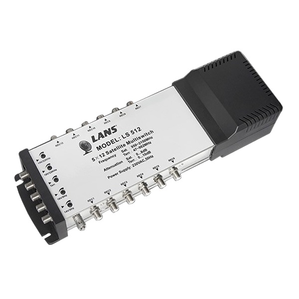 Мультисвитч Lans 5 х 8 5 входов (4 SAT + 1 TV), 8 выходов, активный, встроенный блок питания