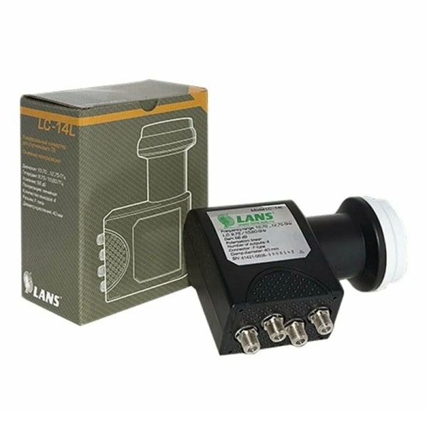 Конвертер Lans для спутникового ТВ LC-14C на 4 выхода круговая поляризация