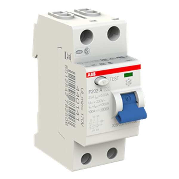 УЗО ABB F202 A-25/0,03 2-х полюсное тип A 25A 30mA 2 модуля (ВДТ)