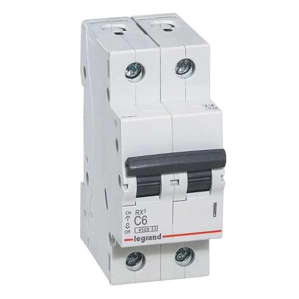 Автоматический выключатель Legrand RX3 2П 6A 4,5кА C (автомат электрический)