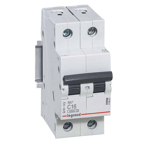 Автоматический выключатель Legrand RX3 2П 16A 4,5кА C (автомат электрический)