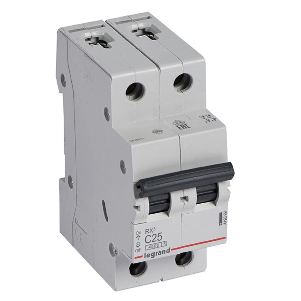Автоматический выключатель Legrand RX3 2П 25A 4,5кА C (автомат электрический)