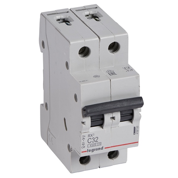 Автоматический выключатель Legrand RX3 2П 32A 4,5кА C (автомат электрический)