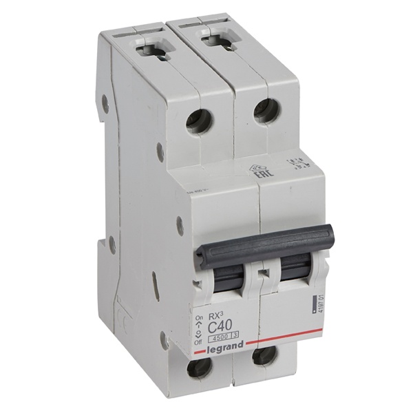 Автоматический выключатель Legrand RX3 2П 40A 4,5кА C (автомат электрический)