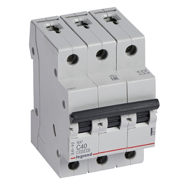 Автоматический выключатель Legrand RX3 3П 40A 4,5кА C (автомат электрический)