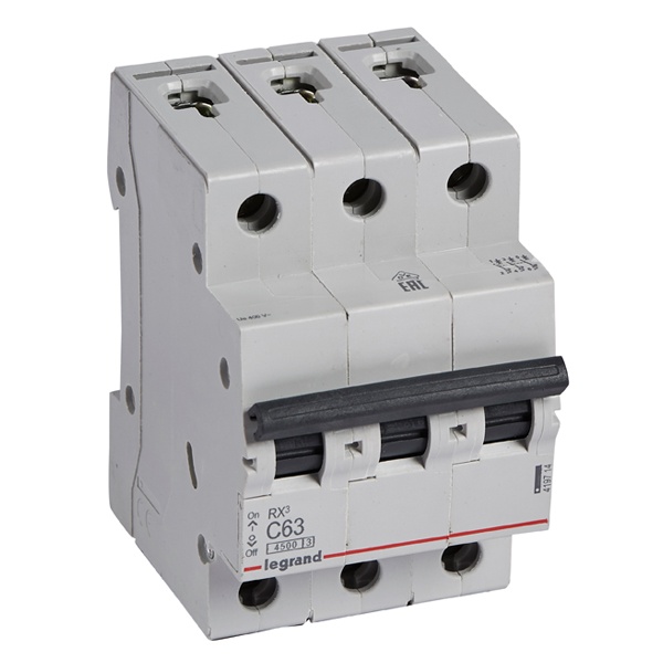 Автоматический выключатель Legrand RX3 3П 63A 4,5кА C (автомат электрический)