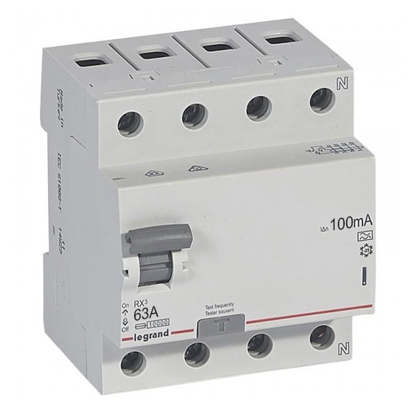 УЗО Legrand RX3 ВДТ 4П 63А 100мА тип AC (ВДТ)