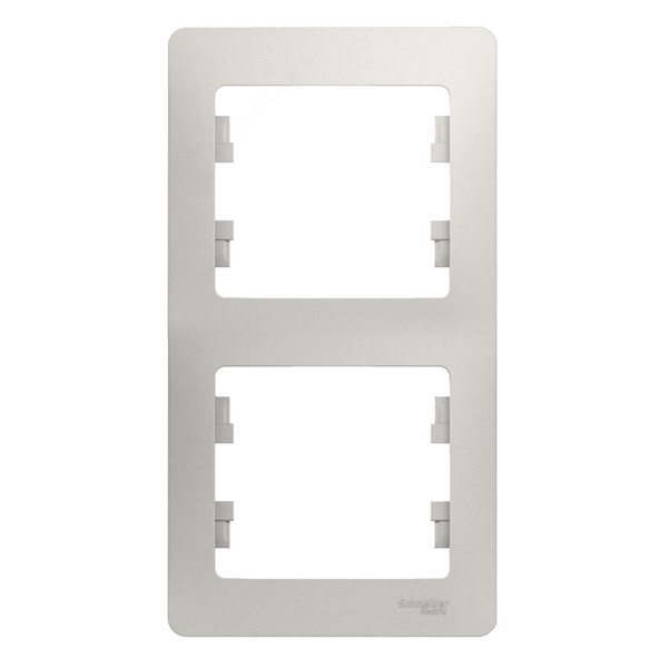 Рамка 2-постовая SE Glossa, вертикальная, перламутр